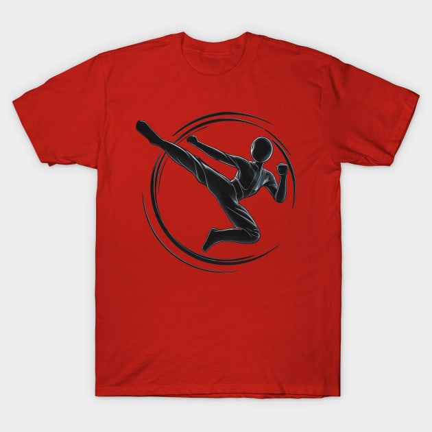 Elevate Your Style: Stickman Fly Kick Tee T-Shirt by UrbanBlend